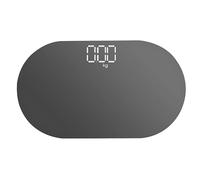 Sacolin Pèse-personne portable avec chargement USB, balance intelligente numérique, balance de salle de bain électronique précise, 10,2 x 15 cm, verre trempé, gris