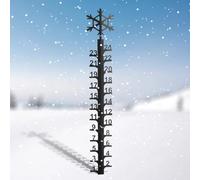 Sacolin Règle à neige en métal, décoration extérieure pour jardin, terrasse, jauge de mesure de chute de neige, 61 cm, bâton de mesure de neige flocon de neige, jauge de neige