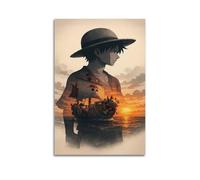 SACPFGUE Poster décoratif One Piece Luffy sur toile - Impression d'art moderne pour chambre à coucher - 30 x 45 cm