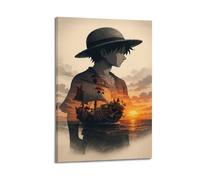 SACPFGUE Poster décoratif One Piece Luffy sur toile - Impression d'art moderne pour chambre à coucher - 50 x 75 cm