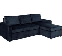 Sacramento Canapé-lit, chaise longue réversible, espace de rangement dissimulé et lit escamotable, bleu foncé.