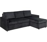 Sacramento Canapé-lit, chaise longue réversible, espace de rangement dissimulé et lit escamotable, gris anthracite.