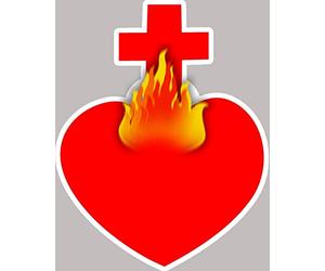 sacré coeur - 5x4cm - Autocollant/Sticker