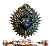Sacré-Cœur - Cœur De Métal Milagro Décoratif | Décoration Murale Du Coeur Sacré | Art Populaire Religieux Adapté À L' De La Maison, À La Décoration Spirituelle, À La Dévotion Catholique, Aux Dons