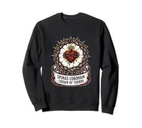 Sacré-Cœur de Jésus Couronne d'épines Messe Latine Catholique Sweatshirt