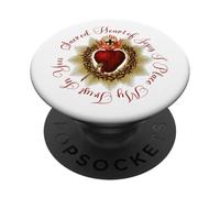 Sacré-Cœur de Jésus, J'Ai Confiance en toi, chrétien catholique PopSockets PopGrip Adhésif