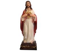 Sacré-Cœur de Jésus Statue, 5,12 pouces Résine Jésus Statue, Renaissance Jésus-Christ Statue, Figurine de Jésus religieuse pour la maison de la voiture, statue de Jésus, Statue de Jésus-Christ