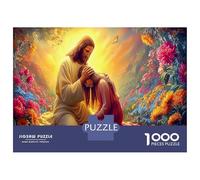 Sacré-Cœur Jeu De Puzzle À Assembler Soi-même 1000 Pièces Jésus et croyants Énigme De Compétence Logique Impossible Difficile pour Les Fêtes, Meilleur Cadeau pour Amateurs D'énigmes 70x50cm/1000pcs