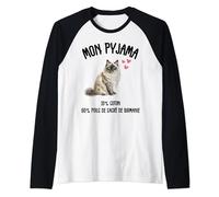 Sacre de Birmanie Chaton Cadeau Humour Pyjama Chat Birman Manche Raglan