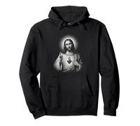 Sacré Jésus Christ Cœur Monochrome Dévotion Foi Art Sweat à Capuche