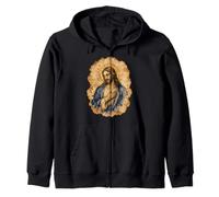 Sacré Jésus Christ Cœur Parchemin Style Icône Chrétien Art Sweat à Capuche