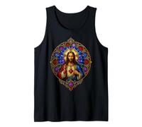 Sacré Jésus Cœur Gothique Cathédrale Icône Art Catholique Foi Débardeur