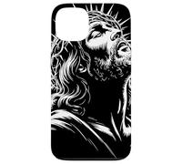 Sacred Figure Upward Gaze Crown of Thorns Reverence Art Coque pour iPhone 13