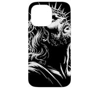 Sacred Figure Upward Gaze Crown of Thorns Reverence Art Coque pour iPhone 14 Pro Max