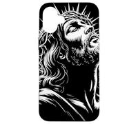 Sacred Figure Upward Gaze Crown of Thorns Reverence Art Coque pour iPhone 16 Plus
