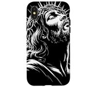 Sacred Figure Upward Gaze Crown of Thorns Reverence Art Coque pour iPhone X/XS