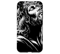Sacred Figure Upward Gaze Crown of Thorns Reverence Art Coque pour iPhone XS Max