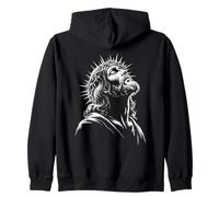 Sacred Figure Upward Gaze Crown of Thorns Reverence Art Sweat à Capuche