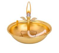 Sacred Flame Base - Butter Lamp Holder for Temple Rituals | Telescopic Alloy with Floating Wick Support, Ghee Tealight Accessory for Buddha Altar, Prayer Room and Shrine 3.35x1.97in