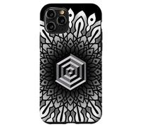 Sacred Geometry Cube 3D Hexagonal Labyrinthe Dotwork Mandala Coque pour iPhone 11 Pro