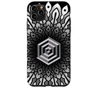 Sacred Geometry Cube 3D Hexagonal Labyrinthe Dotwork Mandala Coque pour iPhone 11 Pro Max