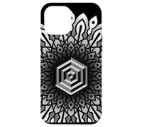 Sacred Geometry Cube 3D Hexagonal Labyrinthe Dotwork Mandala Coque pour iPhone 12 Pro Max