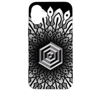 Sacred Geometry Cube 3D Hexagonal Labyrinthe Dotwork Mandala Coque pour iPhone 16 Plus