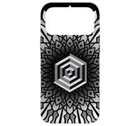 Sacred Geometry Cube 3D Hexagonal Labyrinthe Dotwork Mandala Coque pour iPhone 17 Pro Max