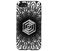 Sacred Geometry Cube 3D Hexagonal Labyrinthe Dotwork Mandala Coque pour iPhone SE (2020) / 7/8