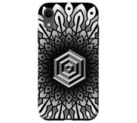Sacred Geometry Cube 3D Hexagonal Labyrinthe Dotwork Mandala Coque pour iPhone XR