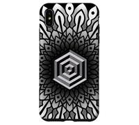 Sacred Geometry Cube 3D Hexagonal Labyrinthe Dotwork Mandala Coque pour iPhone XS Max