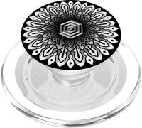 Sacred Geometry Cube 3D Hexagonal Labyrinthe Dotwork Mandala PopSockets PopGrip pour MagSafe