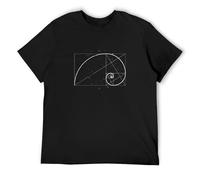 Sacred Geometry Golden Ratio Fibonacci Psychedelic T-Shirt Black Unisex Mens Tees L