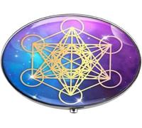 Sacred Geometry Metatrons Cube Boîte en verre pour photo - Boîte à pilules à breloques - Boîte à bonbons en verre, 40, argent