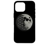 Sacred Geometry Moon Flower of Life Psychédelic Goa LSD DMT Coque pour iPhone 16 Pro Max