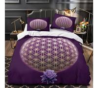 Sacred Geometry Parure de Lit 3D Imprimé Microfibre Résistante 3 Pièces Éclair Ultra Douce spiritual Symbol Housse de Couette Super Douce Entretien Facile for Hommes Enfants Single（135x200cm）