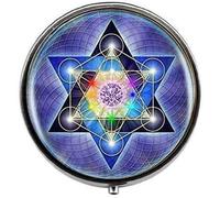Sacred Geometry Steampunk Boîte à pilules en verre avec photo artistique