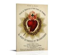 Sacred Heart Of Jesus 1880 - Poster Auguste Martin - Peinture décorative sur toile - Pour salon, chambre à coucher, salon, chambre à coucher, art mural - Impression photo moderne - Décoration de
