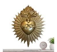 Sacred Heart Wall Decor - Resin Religious Sculpture | Gothic Style