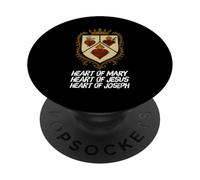 Sacred Immaculate and Most Chaste Heart Jésus Mary Joseph PopSockets PopGrip Adhésif