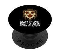 Sacred Immaculate and Most Chaste Heart Jésus Mary Joseph PopSockets PopGrip Adhésif