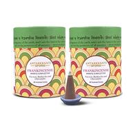 Sacred Life Dry Dhoop Frankincense | Lot de 2 | Contient - 80 cônes d'encens | Durée de combustion 35 minutes | Dhoop à faible fumée pour Pooja | 100 % bio et sans charbon | Aromathérapie | Méditation