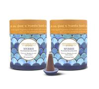 Sacred Life Dry Dhoop Lot de 2 cônes d'encens - 80 cônes d'encens - Durée de combustion de 35 minutes - Faible dégagement de fumée pour Pooja - 100 % bio et sans charbon - Aromathérapie - Méditation