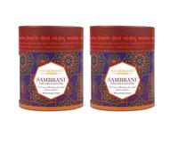 Sacred Life Dry Dhoop SAMBRANI Lot de 2 cônes d'encens 80 cônes d'encens Durée de combustion 35 minutes Faible fumée pour Pooja 100 % bio et sans charbon de bois Aromathérapie Méditation Yoga