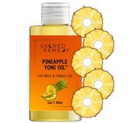 Sacred Remedy Huile de yoni d’ananas Huile de lotion puissante, hydratante et hydratante. 100% naturel et végétalien. Réduit la friction, les frottements et la sécheresse. Équilibre le niveau de pH et