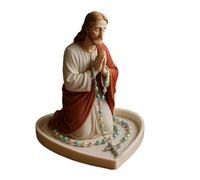 Sacred Resins Saint Mother Père Statue Chapelet Boîte de rangement pour prière Bijoux Perles Plateau pour Souvenirs religieux Catholique Noël Cadeau religieux
