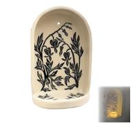 Sacred Wall Niche Collection,Handmade Ceramic Decorative Altars Candle Holder and Jewelry Tray for Meditation,Elegant Display Pieces for Family Friends Christmas New Year Gifts (Style D)