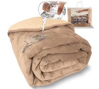 Sacred Weapon Couverture imperméable en Polaire Sherpa Moelleuse pour lit, canapé ou canapé, protège-Matelas imperméable aux éclaboussures, Absorbant, Lavable, Anti-déversement, 200 x 200 cm, Beige