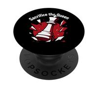 Sacrifice The Queen Funny Chess Player Strategy PopSockets PopGrip Adhésif