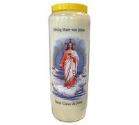 Sacro Cœur de Jésus Bougie de prière Novena 18 x 7 cm 100 % végétale Combustion 9 jours - 216 heures